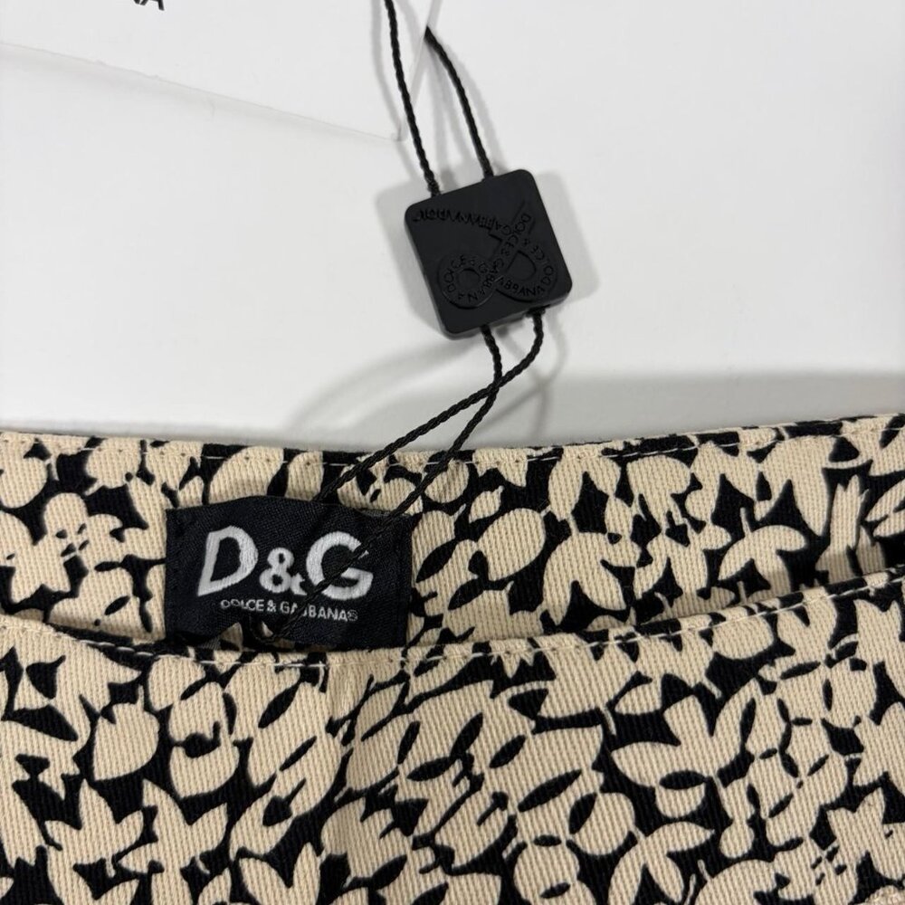 2000s Floral Abstract Print Designer Crop Pants - Picture 4 of 7
